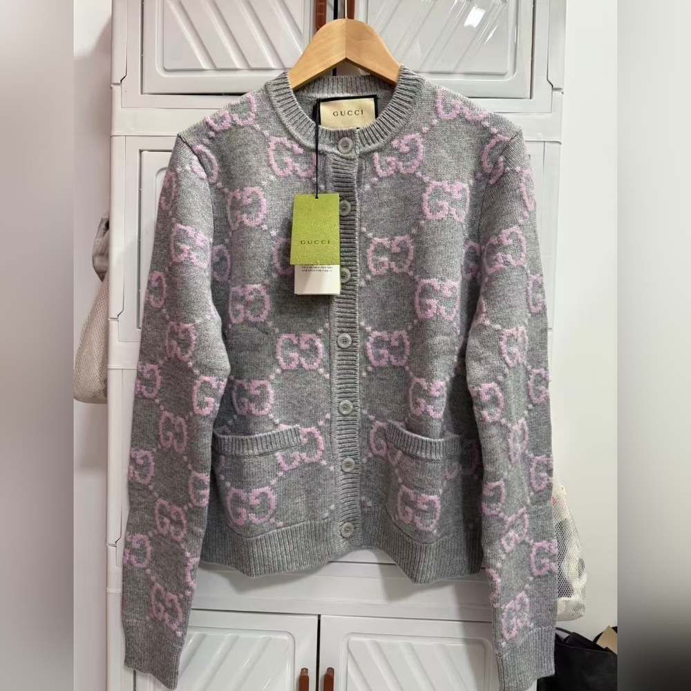 Gucci GG crew neck cardigan sweater